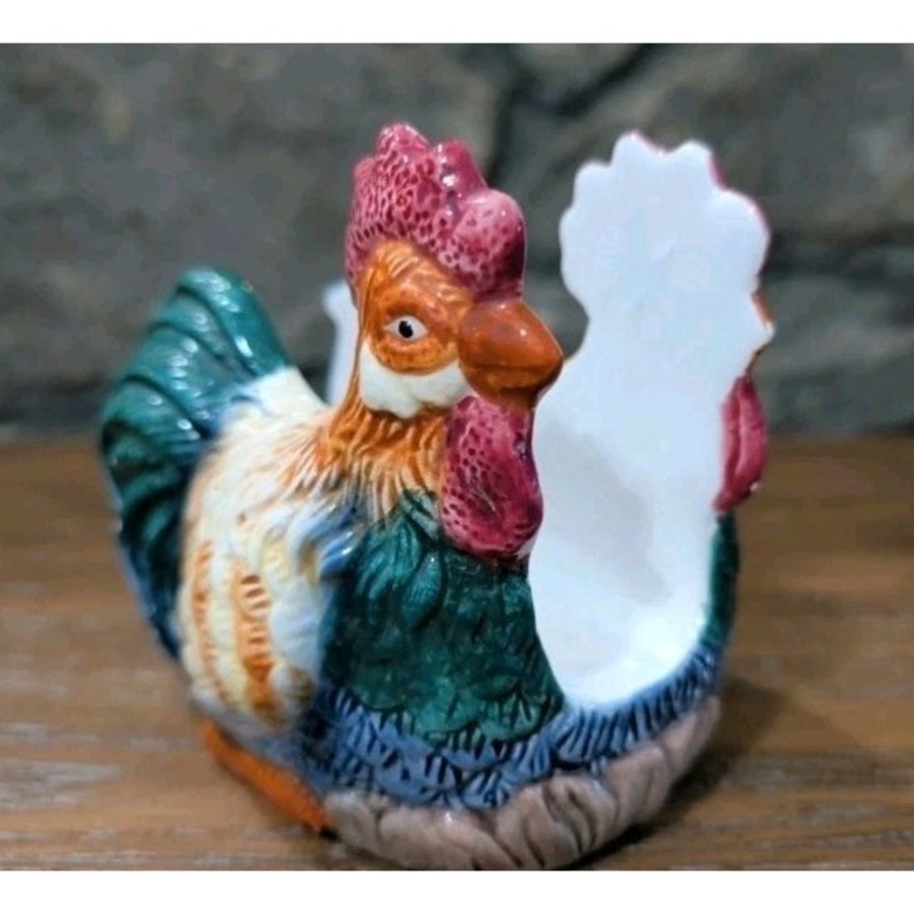 1996 Cracker Barrel Rooster Napkin Holder Vintage Rare Country Kitchen Decor - Picture 2 of 6